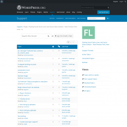 Page screenshot: Floating links & social icons → Support Forum