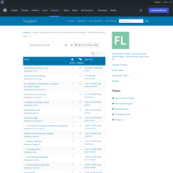 Page screenshot: Floating links & social icons → Support Forum