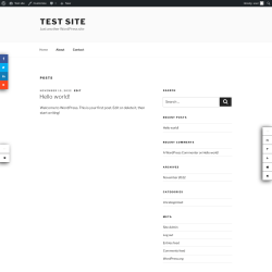 Page screenshot: Test site – Just another WordPress site