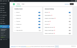 Page screenshot: Floating links & social icons