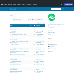 Page screenshot: Floating links & social icons → Support Forum