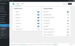 Page screenshot: Floating links & social icons