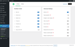 Page screenshot: Floating links & social icons