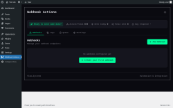 Page screenshot: Webhook Actions