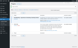 Page screenshot: Plugins ‹ Test site — WordPress