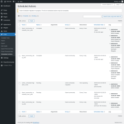 Page screenshot: Tools → Scheduled Actions