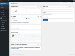 Page screenshot: Dashboard &lsaquo; Test site &mdash; WordPress