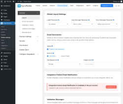 Page screenshot: Fluent Forms → Global Settings