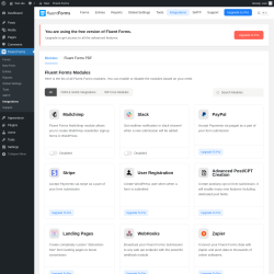 Page screenshot: Fluent Forms → Integrations