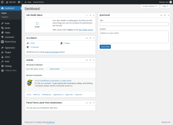 Page screenshot: Dashboard &lsaquo; Test site &mdash; WordPress