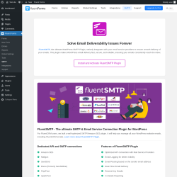 Page screenshot: Fluent Forms → SMTP