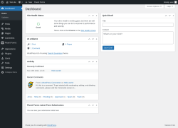 Page screenshot: Dashboard &lsaquo; Test site &mdash; WordPress