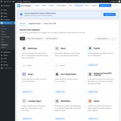 Page screenshot: Fluent Forms &rarr; Integrations