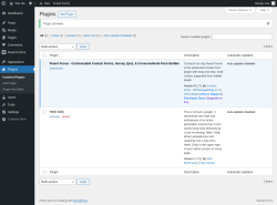 Page screenshot: Plugins &lsaquo; Test site &mdash; WordPress