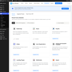 Page screenshot: Fluent Forms &rarr; Integrations