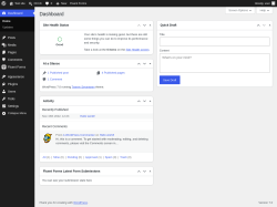 Page screenshot: Dashboard &lsaquo; Test site &mdash; WordPress