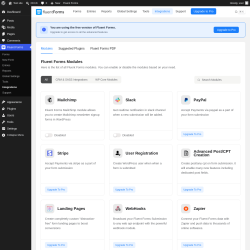Page screenshot: Fluent Forms &rarr; Integrations