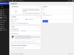 Page screenshot: Dashboard &lsaquo; Test site &mdash; WordPress