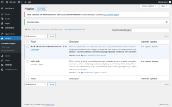 Page screenshot: Plugins ‹ Test site — WordPress