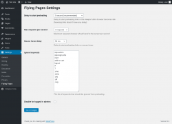 Page screenshot: Settings → Flying Pages