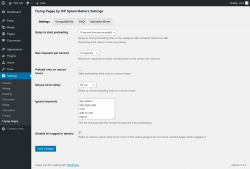 Page screenshot: Settings → Flying Pages
