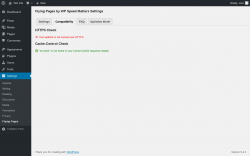 Page screenshot: Settings → Flying Pages → Compatibility