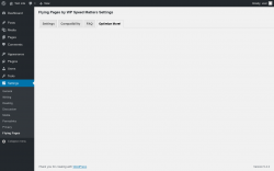 Page screenshot: Settings → Flying Pages → Optimize More!