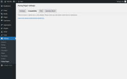 Page screenshot: Settings → Flying Pages → Compatibility