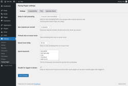Page screenshot: Settings → Flying Pages