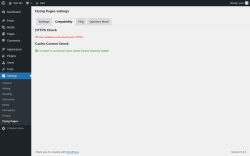 Page screenshot: Settings → Flying Pages → Compatibility