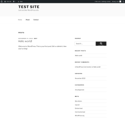 Page screenshot: Test site &ndash; Just another WordPress site