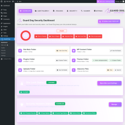 Page screenshot: Guard Dog Security &lsaquo; Test site &mdash; WordPress