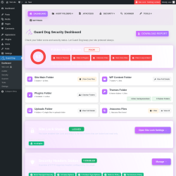 Page screenshot: Guard Dog &rarr; Site Lock  &rarr; 
            
            Dashboard                    