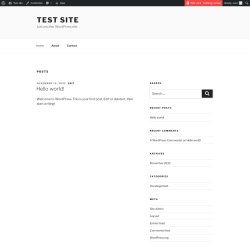 Page screenshot: Test site &ndash; Just another WordPress site