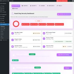 Page screenshot: Guard Dog Security &lsaquo; Test site &mdash; WordPress
