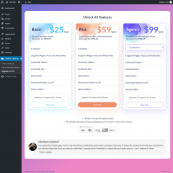 Page screenshot: Folders Settings &rarr; Upgrade to Pro