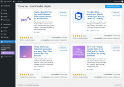 Page screenshot: Folders Settings &rarr; Recommended Plugins