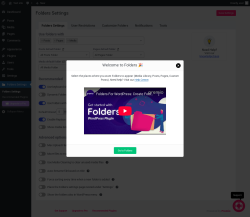 Page screenshot: Folders &lsaquo; Test site &mdash; WordPress