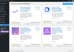 Page screenshot: Folders Settings &rarr; Recommended Plugins