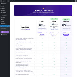Page screenshot: Folders Settings &rarr; 

 Upgrade to Pro