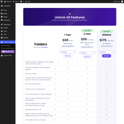 Page screenshot: Folders Settings &rarr; 

 Upgrade to Pro
