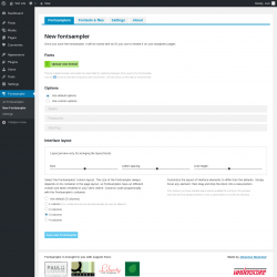 Page screenshot: Fontsampler &rarr; New Fontsampler