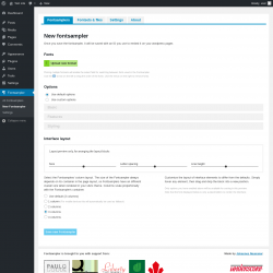 Page screenshot: Fontsampler &rarr; New Fontsampler