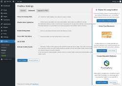 Page screenshot: FooBox &rarr; Settings &rarr; Advanced