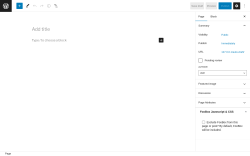 Page screenshot: Add New Page &lsaquo; Test site &mdash; WordPress