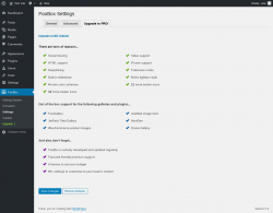 Page screenshot: FooBox &rarr; Settings &rarr; Upgrade to PRO!