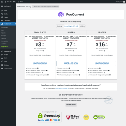 Page screenshot: FooConvert → Upgrade  ➤