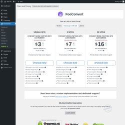Page screenshot: FooConvert → Upgrade  ➤