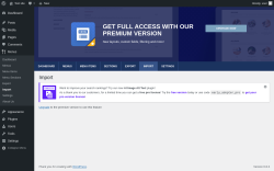 Page screenshot: Menus → Import
