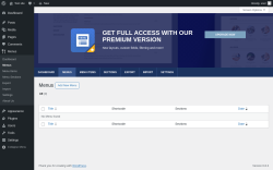 Page screenshot: Menus → Menus